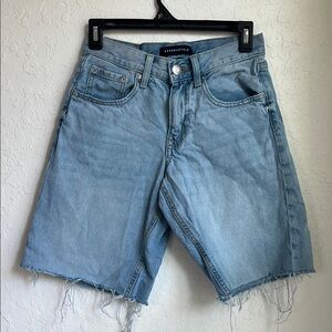 Aeropostale Sky Blue Frayed Denim Shorts